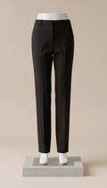 Onyx Black Fluid Wool Trousers