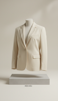Cream Cotton Poplin Blazer