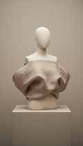 Ash Beige Raw Silk Sculptural Top
